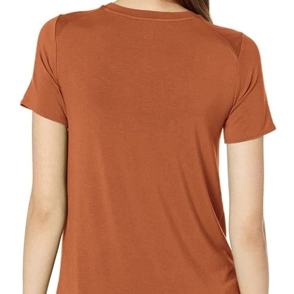 Daily Ritual Women's Jersey Standard-Fit Short-Sleeve OpenCrewneck Tunic Caramel - Picture 2 of 2